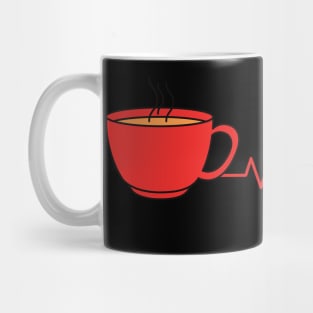 Coffee and Heart Beat Caffeine Addict Mug